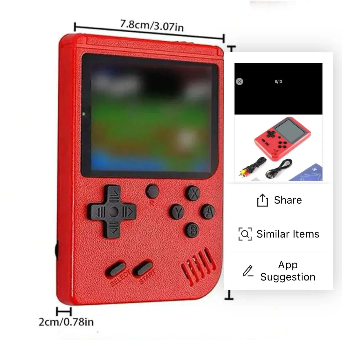 Dětská kapesní herní konzole s retro klasickými hrami